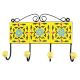 Ceramic Floral Tile Hook in Yellow